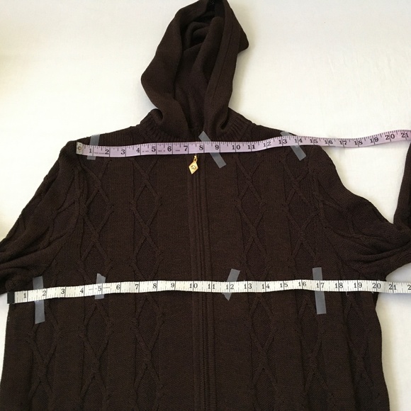 ST. JOHN Santana Knit Twin Set Tank Hooded Zip Cardigan Small Brown - Picture 10 of 13